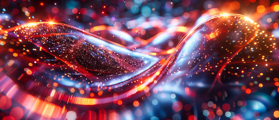 A Portal Through Time: Light and Color Bend in a Futuristic Dance, Illuminating the Path to Tomorrow - obrazy, fototapety, plakaty