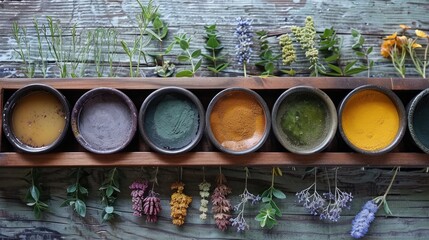 A visual guide displaying the process of making natural dyes from plants, encouraging sustainable practices in art and fashion while reducing chemical waste - obrazy, fototapety, plakaty