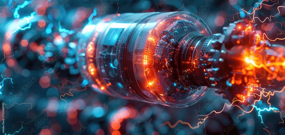 Poster nanogenerators converting mechanical energy into electricity, solid color background