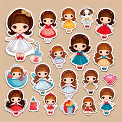 Diseño de pegatinas 3d muñecas