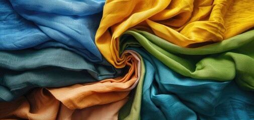 Sustainable textile manufacturing reducing environmental impacts, solid color background