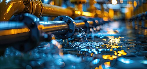 Incentives for reducing water usage in industrial processes, solid color background