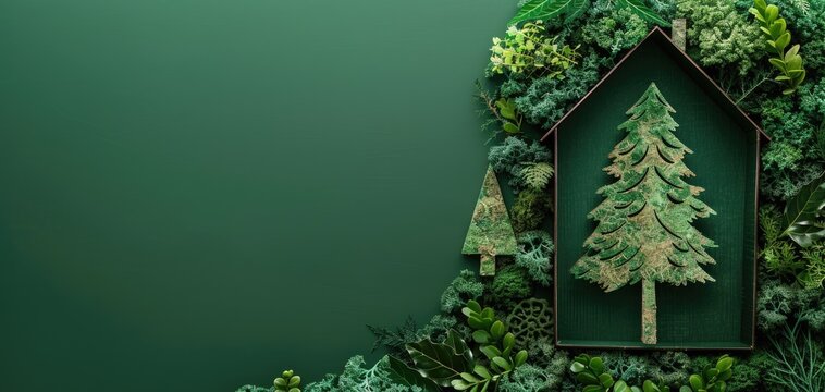 Introduction of eco-friendly materials in construction to reduce carbon footprint. Sustainable building practices, solid color background