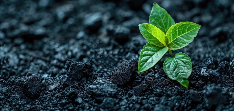 Eco-friendly biochar production for soil and energy, solid color background