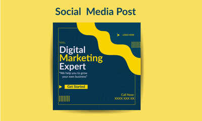 Creative social media post for company , corporate , business , business farm , businessman as well as introduction way with geometric background . 