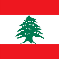 Lebanon flag - solid flat vector square with sharp corners.
