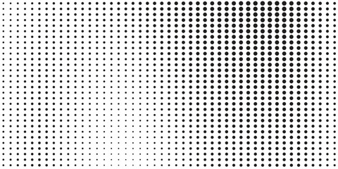 Background with monochrome dotted texture. Polka dot pattern template dots background - obrazy, fototapety, plakaty