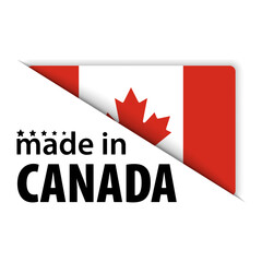 Fototapeta na wymiar Made in Canada graphic and label.