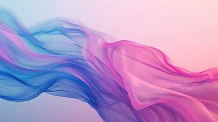 The abstract picture of the two colours of blue and pink colours that has been created form of the waving shiny smooth satin fabric that curved and bend around this beauty abstract picture. AIGX01. - obrazy, fototapety, plakaty