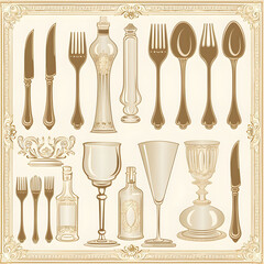 Icon set for menus for different restaurants