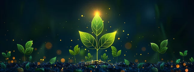 Foto op Canvas Elegant green plant logo design, minimalist and stylish.generative ai © Suralai
