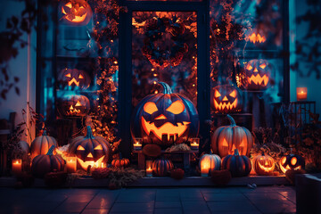 Halloween Night: Spooky Pumpkin Scene