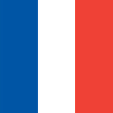 France flag - solid flat vector square with sharp corners.