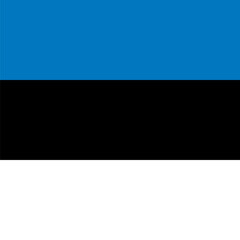 Estonia flag - solid flat vector square with sharp corners.