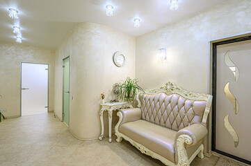 standard interior apartment. living room with sofa