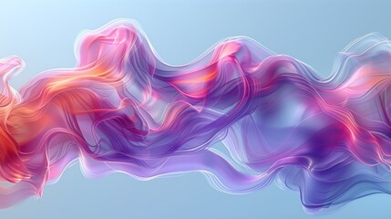 Fototapeta premium Vibrant digital art of flowing waves in pink and blue hues for modern design