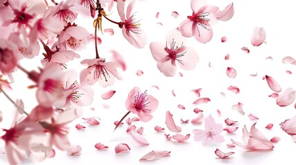 Falling Cherry Blossoms. Generative AI