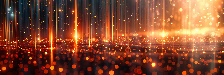 Abstract Golden Bokeh and Soft Glowing Lights, Artistic Background, Festive or Luxury Design - obrazy, fototapety, plakaty