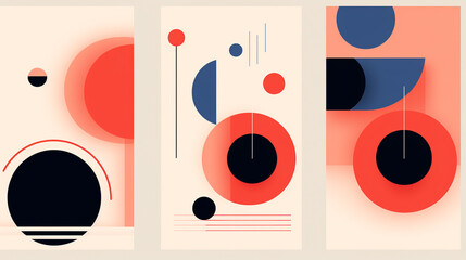 An ensemble of three abstract vectors, minimalist in concept with hand-drawn elements, offering a versatile design for posters, artistic prints, or conceptual carpet visuals.