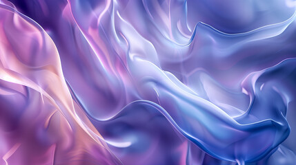 Fototapeta premium background of soft purple, pink and blue colors, blended smoothly to create a serene effect. The texture appears liquid or silky, and the flowing lines and curves