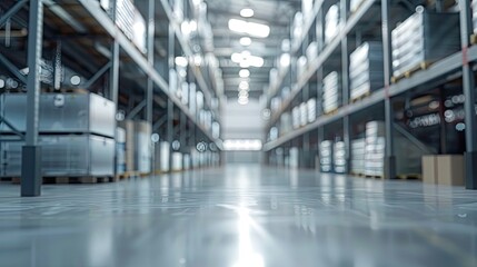Warehouse background. Generative AI