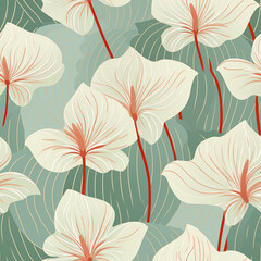 seamless pattern with anthurium flowers