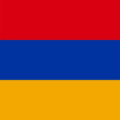Armenia flag - solid flat vector square with sharp corners.