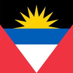 Fototapeta premium Antigua and Barbuda flag - solid flat vector square with sharp corners.
