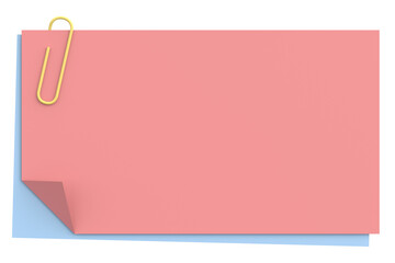 3D notepad. Sticky note. 3D illustration.