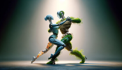 Harmonious Dance of Nature and Technology: Eco-Friendly Robots in Motion