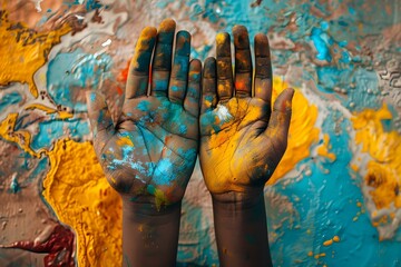 World Humanitarian Day A helping hand for refugees affected by war famine and social issues on August 19. Concept Humanitarian aid, Refugees, War survivors, Global support, Social issues