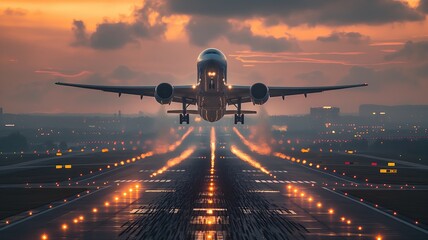 A plane taking off from an airport