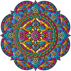 Mandala. Ethnic round ornament for Henna, tattoos, decorations.
Vector illustration.