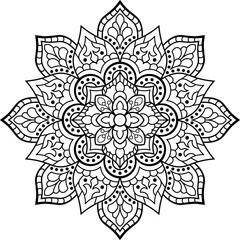 Mandala. Ethnic round ornament for Henna, tattoos, decorations.
Coloring book page.Vector illustration.