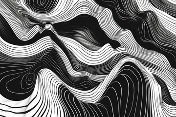 Abstract monochromatic waves illustration Generative AI