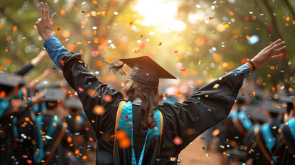 Proud graduates celebrate academic success.generative ai