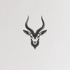 Antelope springbok. Logo. Isolated antelope head. Wild animal
