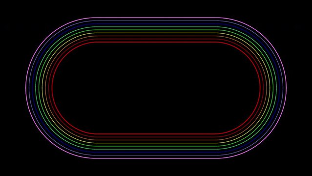 Pista de atletismo de colores del arco&iacute;ris 
