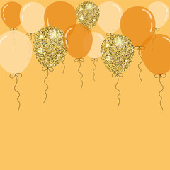 Happy birthday greeting card and party invitation set, vector illustration, hand drawn style.