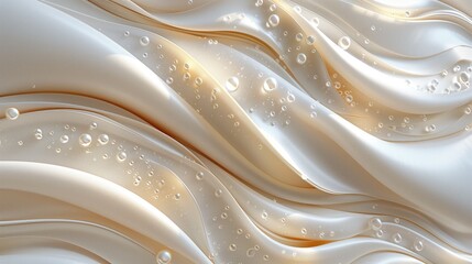 Abstract Elegance in Swirls of Gold and Pearl on a Luxurious Creamy Silk Texture - obrazy, fototapety, plakaty