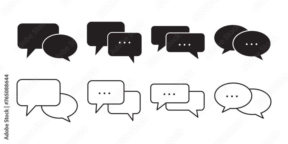 Poster chat icon set. message icon set. chat, message vector illustration. stock image of chat icon. set of