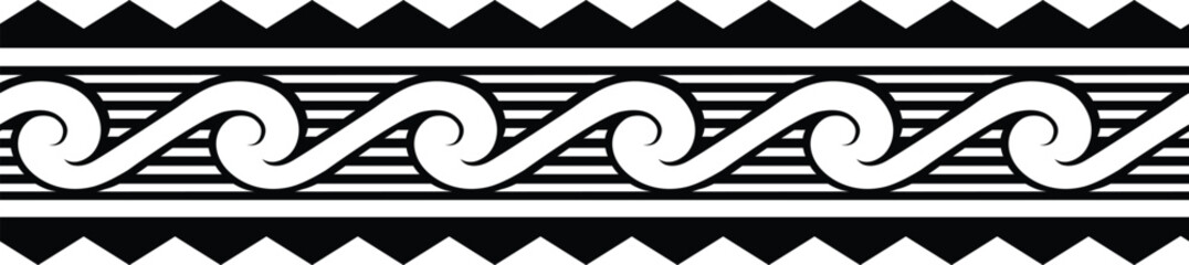 Polynesian tattoo tribal band design. Maori tattoo tribal border. - obrazy, fototapety, plakaty