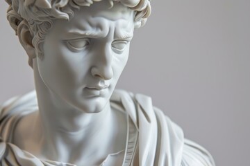 Ancient Apollo god statue. Art head classic. Generate Ai