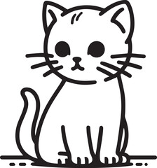 kitten black and white design,  Kitten illustration