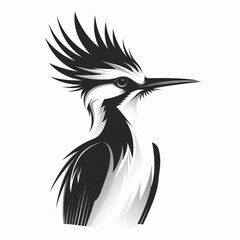 Hoopoe Bird Head Vector Illustration With Background