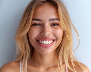 Smiling woman with beautiful white teeth