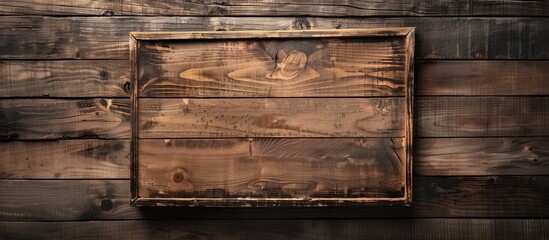 Capture of a wooden box placed on a wall that features a wooden background - obrazy, fototapety, plakaty