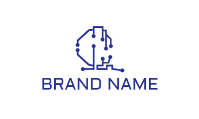 Set of abstract dots and lines brain logotypes concept. Logo for science innovation, machine learning, ai, medical research, new technology development, human brain health, it startup.