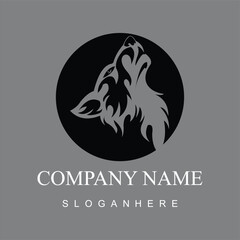 Wolf mascot modern logo design vector template