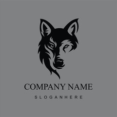 Wolf mascot modern logo design vector template